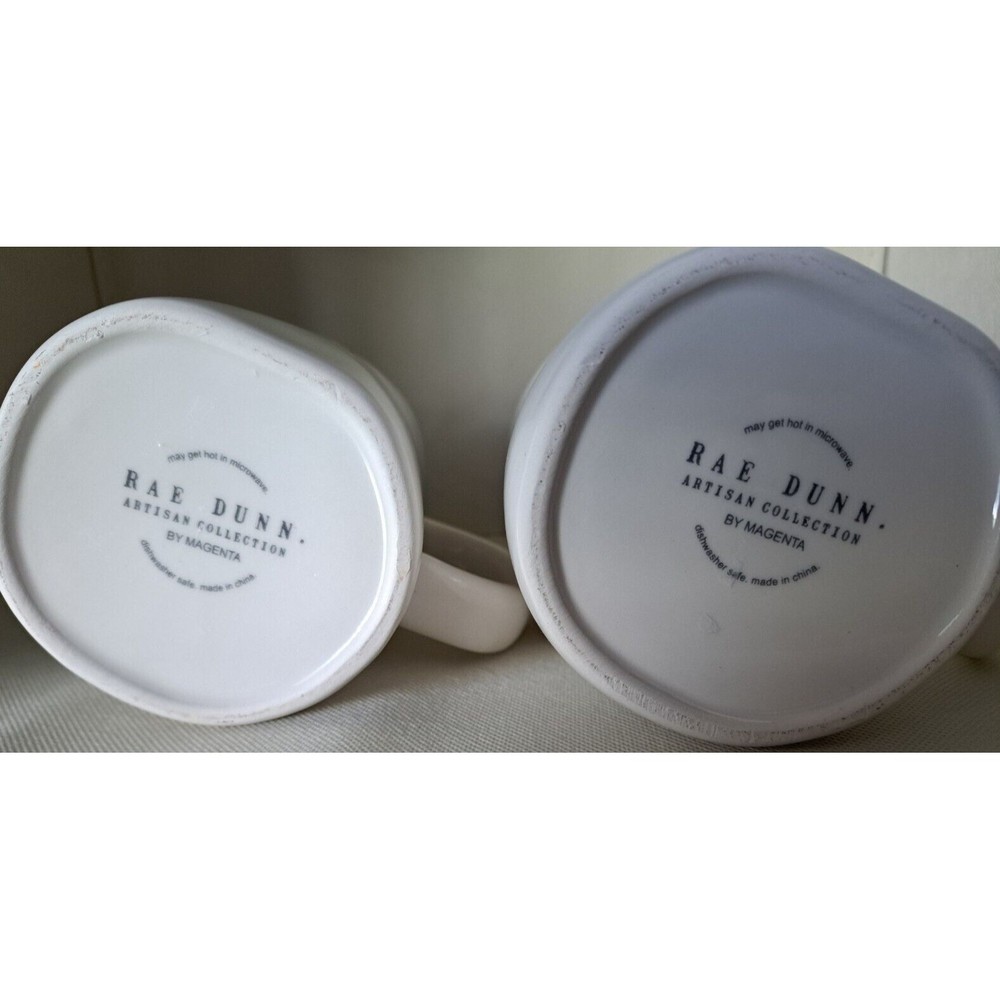 Rae Dunn Artisan Collection His & Hers Set Of 2 Coffee Mugs Cups Farmhouse Style - Picture 2 of 6